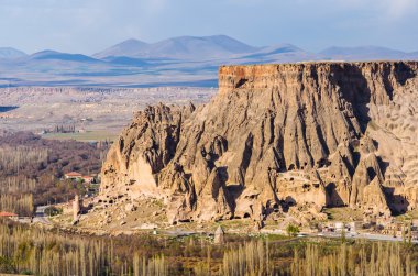 Kapadokya, Göreme, Türkiye'de volkanik dağ
