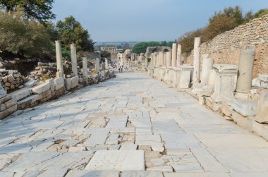 Mermer antik Efes kenti, Selçuk, Türkiye'de sokak