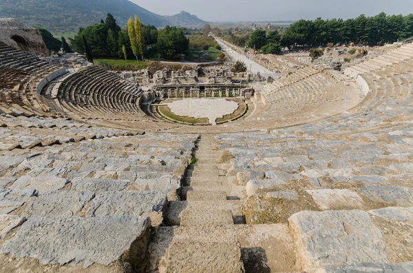 Anfiteatro romano nella città antica Efeso, Selcuk, Turchia — Foto Stock