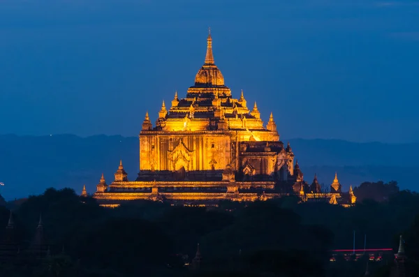 Ancient Htilo MinloPagoda at twilight, Bagan(Pagan), Mandalay, Royalty Free Stock Images