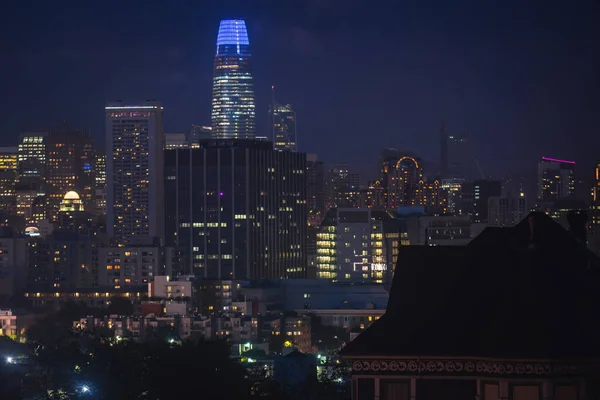 Vista Delle Strade San Francisco Con Piazza Alamo Skyline Della — Foto Stock