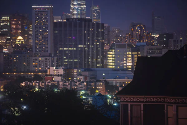 Vista Das Ruas São Francisco Com Alamo Square Skyline Cidade — Fotografia de Stock