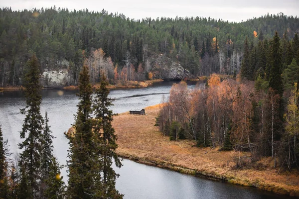 Vista Outono Oulanka National Park Paisagem Parque Nacional Finlandês Nas — Fotografia de Stock
