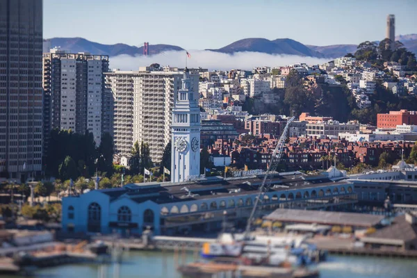 Vista Aérea Vibrante Porto São Francisco Com Torre Relógio Ferry — Fotografia de Stock