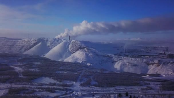 Flygfoto Vinter Utsikt Över Kiruna Den Nordligaste Staden Sverige Provinsen — Stockvideo
