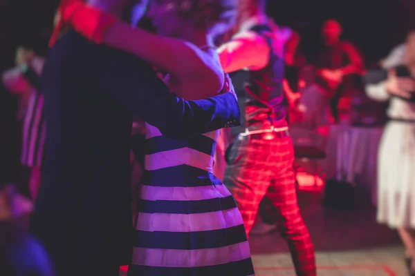 Couples Dancing Traditional Latin Argentinian Dance Milonga Ballroom Hall Tango — Fotografia de Stock