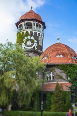 Svetlogorsk manzarası, eski Alman Rauschen, sahil beldesi, Svetlogorsky Bölgesi, Kaliningrad Oblastı, Rusya, deniz kıyısı, şehir ve Baltık deniz manzarası