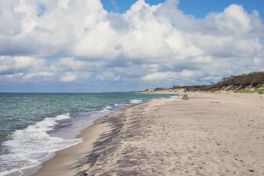 Curonian salyası, Kurshskaya Kosa Ulusal Parkı, Curonian Gölü ve Baltık Denizi, Kaliningrad Oblastı, Rusya ve Klaipeda İlçesi, Litvanya Yazı,