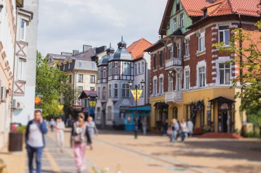 Zelenogradsk, eski Cranz, sahil beldesi, Zelenogradsky Bölgesi, Kaliningrad Oblastı, Rusya, Sambiya kıyı şeridi, Baltık Denizi 'ne yakın.