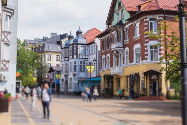 Zelenogradsk, eski Cranz, sahil beldesi, Zelenogradsky Bölgesi, Kaliningrad Oblastı, Rusya, Sambiya kıyı şeridi, Baltık Denizi 'ne yakın.