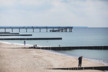 Zelenogradsk, eski Cranz, sahil beldesi, Zelenogradsky Bölgesi, Kaliningrad Oblastı, Rusya, Sambiya kıyı şeridi, Baltık Denizi 'ne yakın.