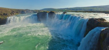 İzlanda goddafoss gullfoss skogafoss skogarfoss dettifoss seljalandsfoss İzlanda şelale manzaralı güzel canlı panorama resim