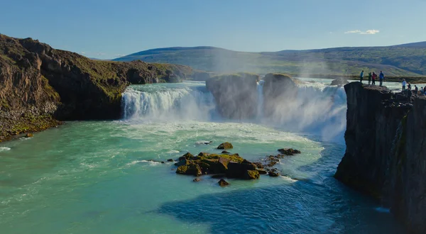 Vackra levande panorama bild med utsikt på isländska vattenfall i Island goddafoss gullfoss skogafoss skogarfoss dettifoss seljalandsfoss — Stockfoto