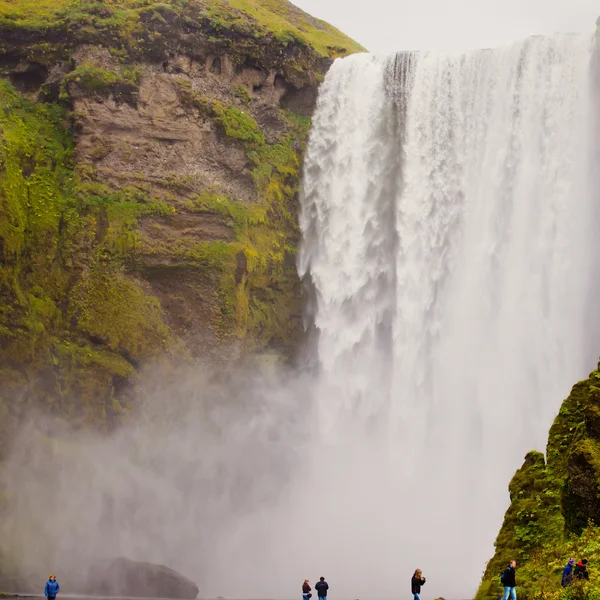 Belle image de panorama dynamique avec une vue sur la cascade de glace en iceland goddafoss gullfoss skogafoss skogarfoss dettifoss seljalandsfoss — Photo