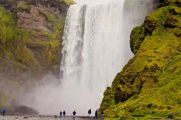 İzlanda goddafoss gullfoss skogafoss skogarfoss dettifoss seljalandsfoss İzlanda şelale manzaralı güzel canlı panorama resim — Stok fotoğraf