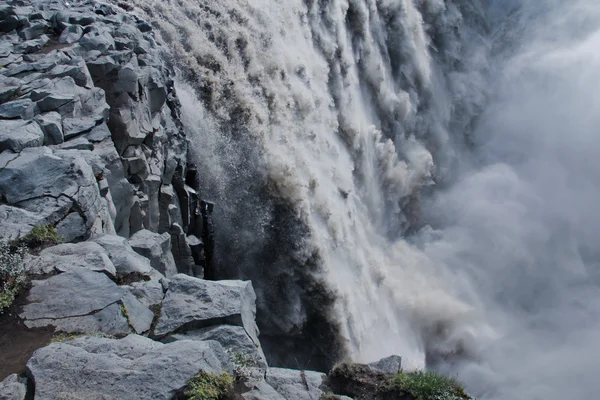 Gyönyörű élénk Panoráma kép-Izlandi vízesés az Izlandi goddafoss gullfoss skogafoss skogarfoss dettifoss seljalandsfoss kilátással — Stock Fotó