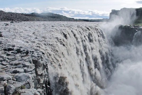 Gyönyörű élénk Panoráma kép-Izlandi vízesés az Izlandi goddafoss gullfoss skogafoss skogarfoss dettifoss seljalandsfoss kilátással — Stock Fotó