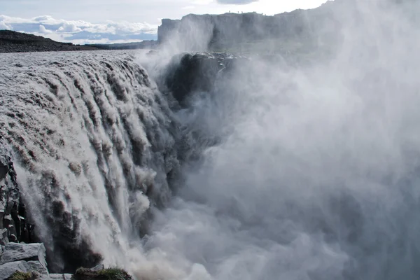 Gyönyörű élénk Panoráma kép-Izlandi vízesés az Izlandi goddafoss gullfoss skogafoss skogarfoss dettifoss seljalandsfoss kilátással — Stock Fotó