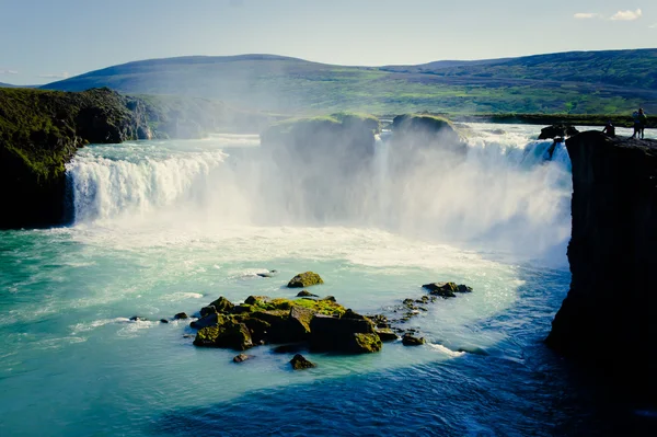 Piękną panoramę żywy obraz z widokiem na islandzki wodospad w Islandii goddafoss gullfoss skogafoss skogarfoss dettifoss seljalandsfoss — Zdjęcie stockowe