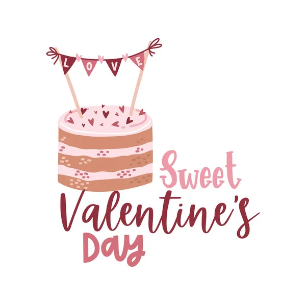 Cartão Dia Valentim Com Frase Romântica Sobre Amor Isolado Fundo — Vetor de Stock