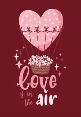 Beyaz arka planda izole edilmiş aşk hakkında romantik cümleler yazan Sevgililer Günü kartı. Vektör İllüstrasyonu - Vektör