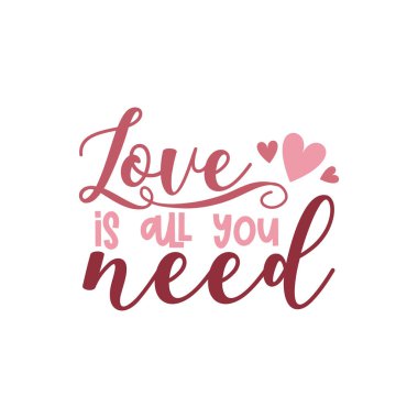 Beyaz arka planda izole edilmiş aşk hakkında romantik cümleler yazan Sevgililer Günü kartı. Vektör İllüstrasyonu - Vektör