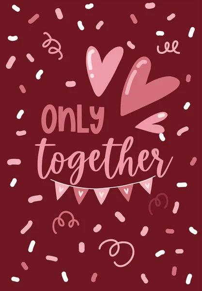 Valentijnskaart Met Romantische Zin Liefde Geïsoleerd Witte Achtergrond Vector Illustratie — Stockvector