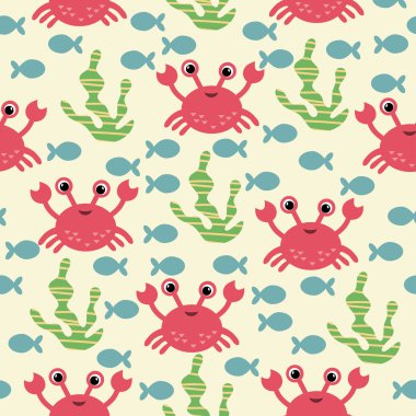 sevimli çizgi Yengeç ile desen