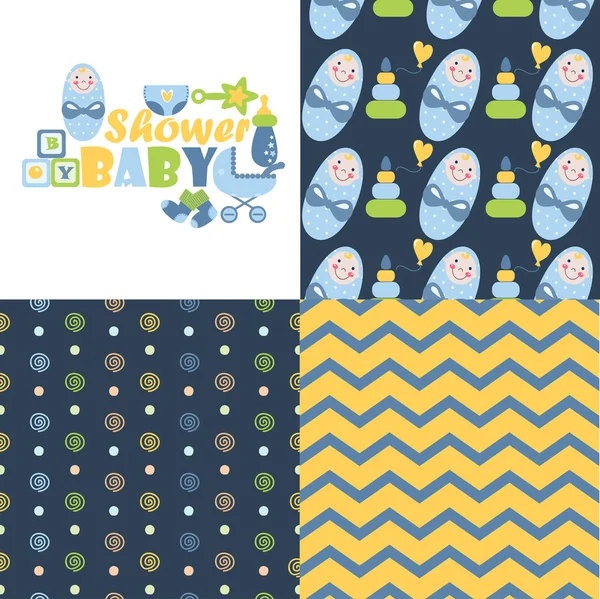 Set of cute kids pattern — Stock Vector