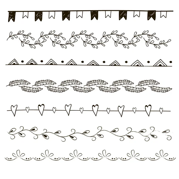 Hand drawn decor lines — Stock Vector