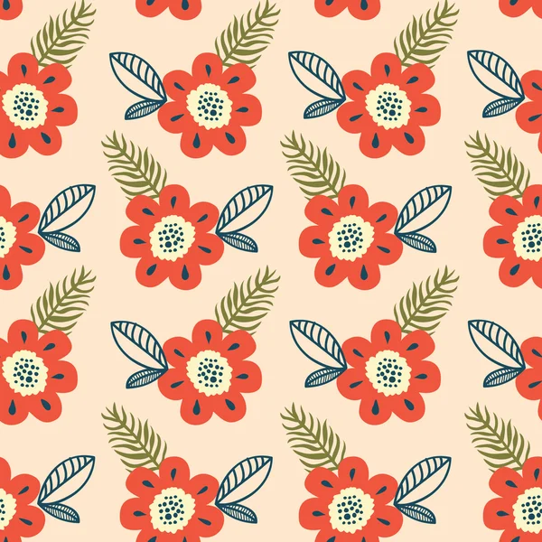 Motif floral sans couture — Image vectorielle