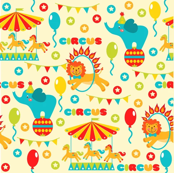 Pattern with  circus animals — Stock Vector