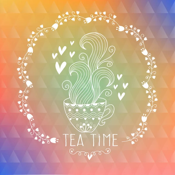 Card with tea cup — Stock Vector