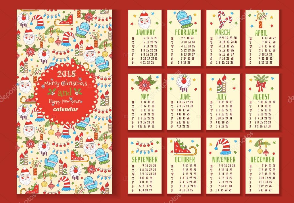 New Year calendar — Stock Vector © Virina28 63734815