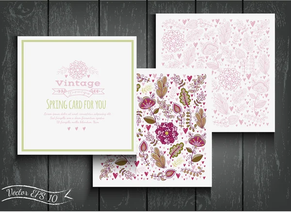 Floral card in vintage style — Stock Vector