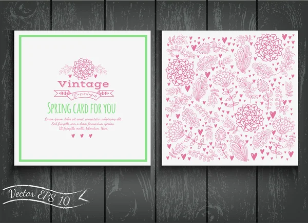 Tarjeta floral en estilo vintage — Vector de stock