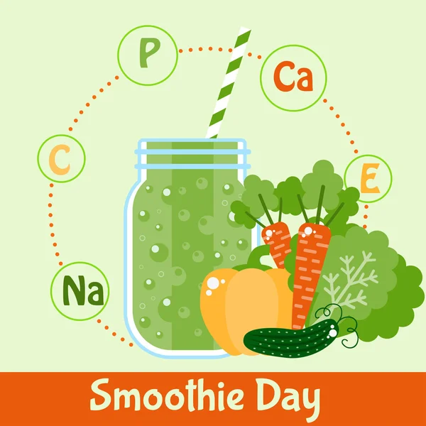 Smoothie με φρούτα και λαχανικά — Διανυσματικό Αρχείο