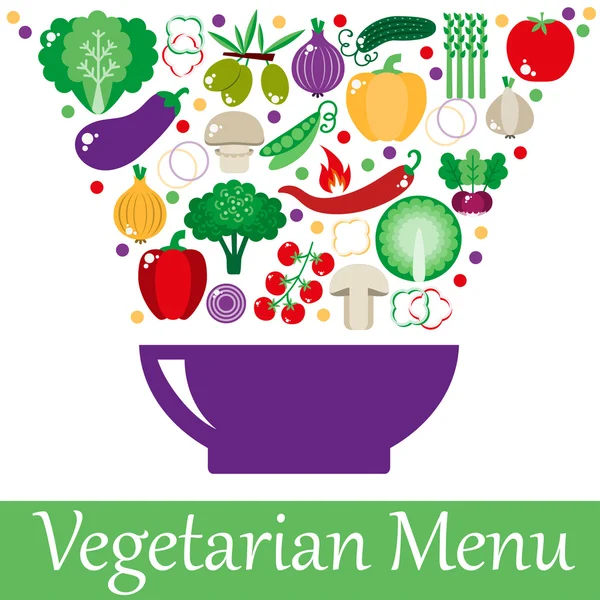 Conjunto de verduras brillantes — Vector de stock