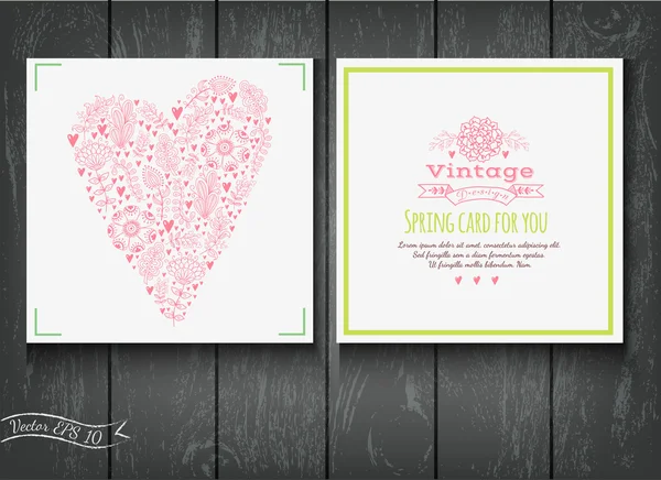 Tarjeta floral en estilo vintage — Vector de stock