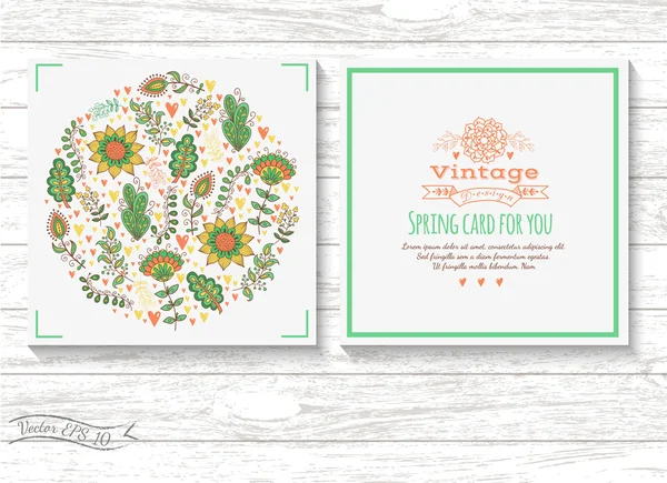 Tarjeta floral en estilo vintage — Archivo Imágenes Vectoriales