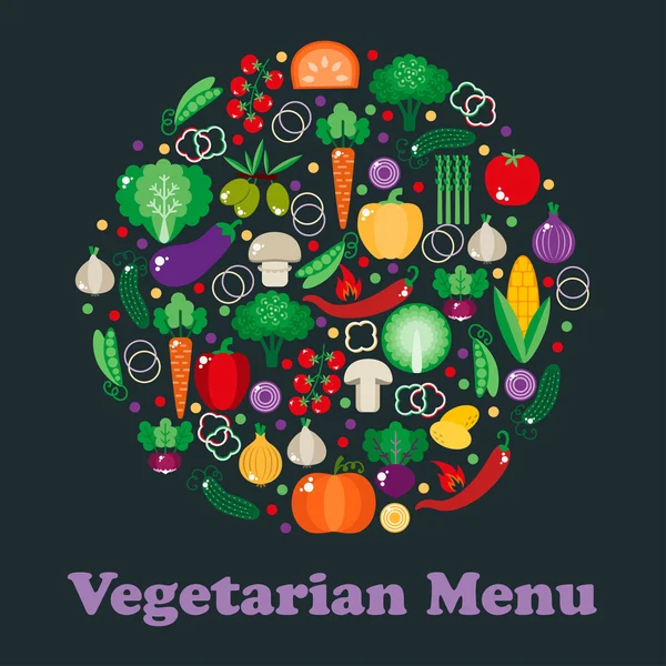 Set de verduras en estilo plano — Vector de stock
