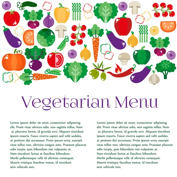 Conjunto de verduras brillantes — Vector de stock