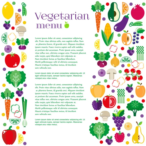 Vegetariánské menu restaurací — Stockový vektor