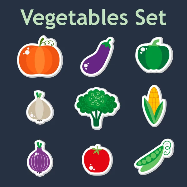 Conjunto de pegatinas vegetales — Vector de stock