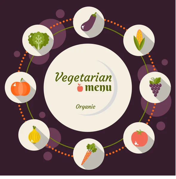 Set of vegetable icons into flat style — Διανυσματικό Αρχείο