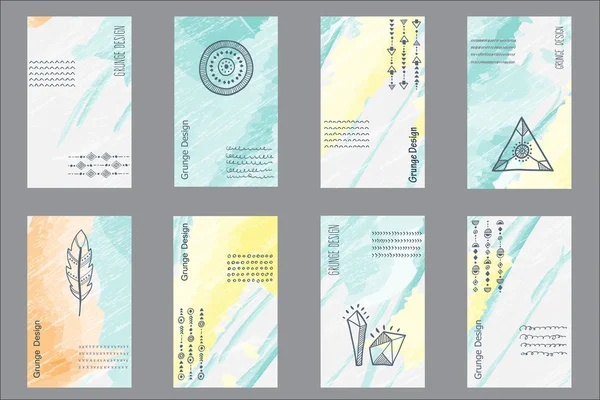 Set of 8 creative universal cards — 图库矢量图片