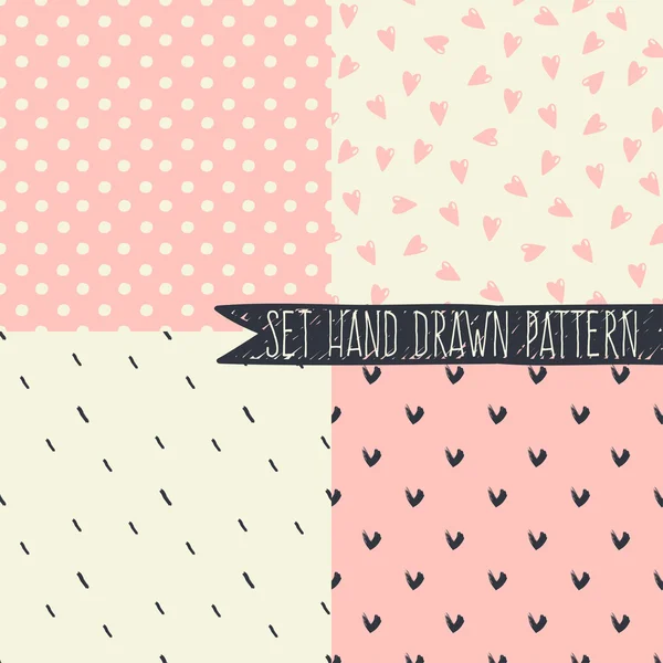 Pastel retro seamless patterns — Stock Vector