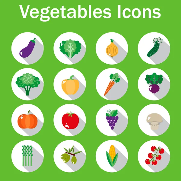 Conjunto de iconos vegetales en estilo plano — Vector de stock