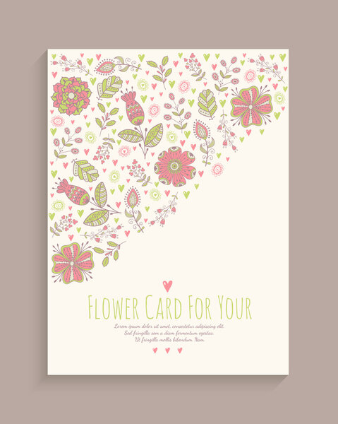 Floral banner in vintage style