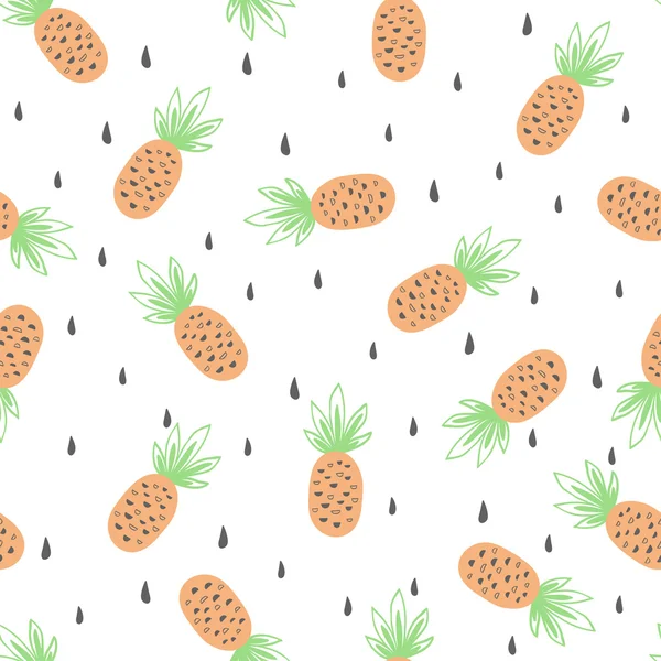 Seamless pattern with summer pineapple — 图库矢量图片